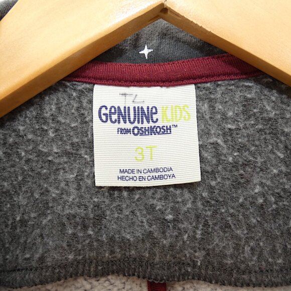 Genuine Kids OshKosh Lagenlook Hooded Blazer Jacket 3T Gray Skater Grunge Knit - Picture 6 of 7